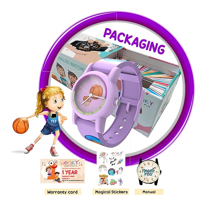 SPIKY Analog Kids Watch | Sports Theme Floral Printed Dial & Strap | Unbreakable TPU Strap | 30M Water Resistant, Fun & Stylish Watch | Best Birthday Gift for Boy and Girls | Suitable for 2 to 8 Years