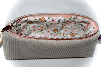 Leather Small Quilted Design Cute Makeup Bag, Mini Cosmetic , Beauty Bag, Handy Zipper Pouch, Portable Travel Bag, Women Girl (Pink)