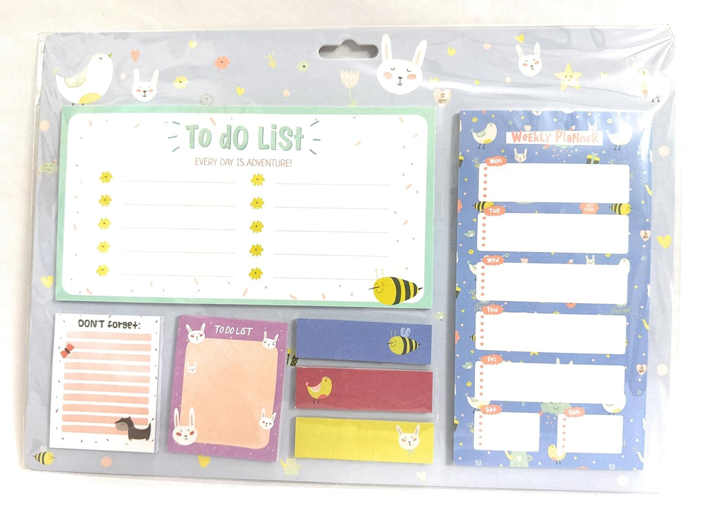 Cute Kawaii Sticky Note Set with Weekly Planner To Do List and Memo Pads