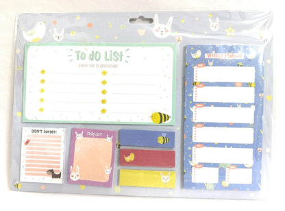 Cute Kawaii Sticky Note Set with Weekly Planner To Do List and Memo Pads