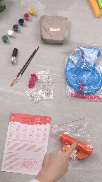 Handycrafts - Terracota Bead Jewellery, Jewellery Making Kit, for The Young accesory Designer, 6 Years +, DIY Terracota Beads