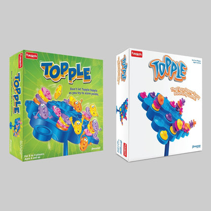 Funskool Original Topple, Strategy Game, Board Game for Kids, Adults, Families, Educational, Fun, 2 to 4 Players, Family Fun, Learning Activity Toy for Childrens, Gift Set for Kid, Ages 6+ Years