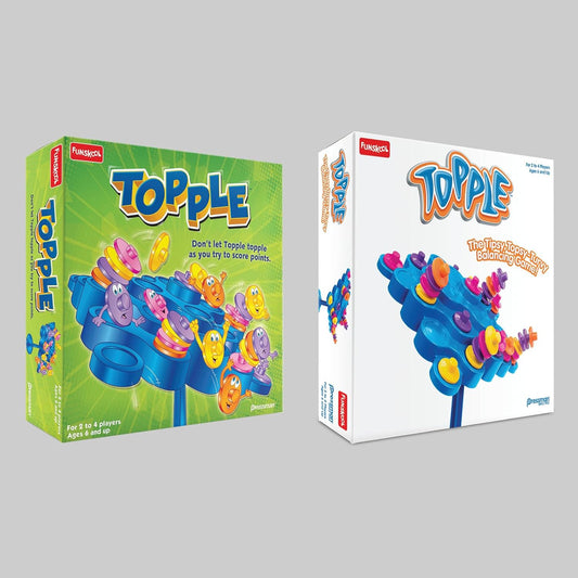 Funskool Original Topple, Strategy Game, Board Game for Kids, Adults, Families, Educational, Fun, 2 to 4 Players, Family Fun, Learning Activity Toy for Childrens, Gift Set for Kid, Ages 6+ Years