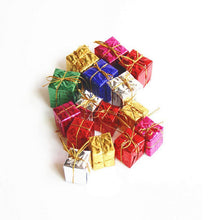 Shiny Mini Gift Box Ornaments for Christmas Tree Decoration 48 pcs