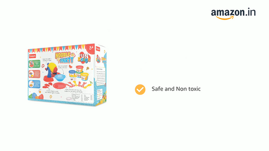 Fundough Funskool Noodle Party, Play Set for Kid, 5 Colorful Dough Tubs of 75g Each (375g Total), Learning, Fun & Engaging Activity, Multicolour, Gift Set for Kids, Age 3+ Years