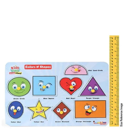 Kids Villa Zmagi Wood Colors N Shapes 8 Peg Wooden Puzzle