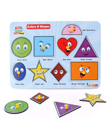 Kids Villa Zmagi Wood Colors N Shapes 8 Peg Wooden Puzzle