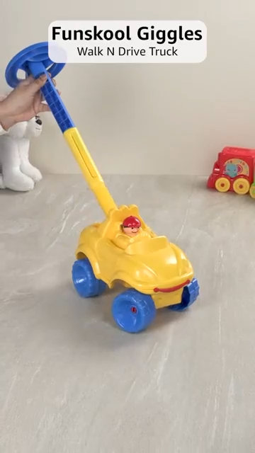 Giggles Funskool Walk N Drive Truck, Fun & Development Toy for Babies, Encourage Walking in Infants, Improve Balance & Coordination, Stimulate Senses, Multicolour, Gift Set for Kids, Ages 18+ Months