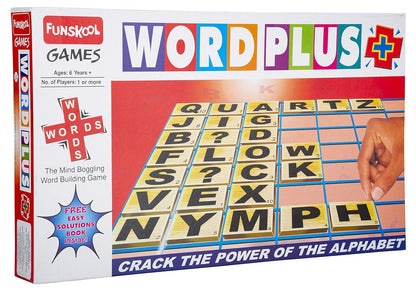 Funskool Games, Word Plus, Educational Word Building Game, for Kids & Family, 1 or More Players,Pack of 1, Ages 6 and Above
