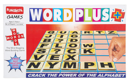 Funskool Games, Word Plus, Educational Word Building Game, for Kids & Family, 1 or More Players,Pack of 1, Ages 6 and Above