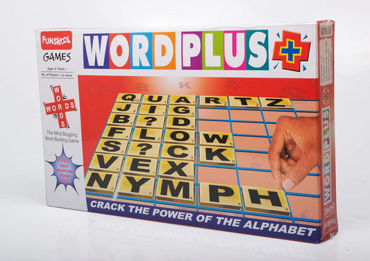 Funskool Games, Word Plus, Educational Word Building Game, for Kids & Family, 1 or More Players,Pack of 1, Ages 6 and Above