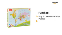 Play & Learn Funskool World Map, Jigsaw Puzzle Game for Kids, 105 Pieces, Educational, Learning & Development, Fun Activity Toy for Childrens, Gift Set for Kid, Age 6+ Years